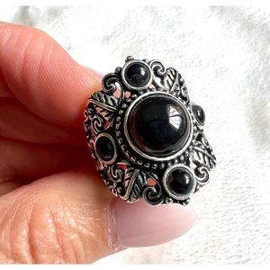 925 Protection Onyx 4 Stone Ring 6 1/4, 7 1/4, 8 1/4, 9 1/4